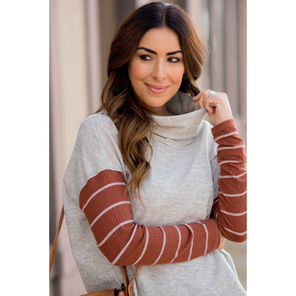 Double Lined Faux Poncho Style Sweater - Betsey's Boutique Shop - Outerwear