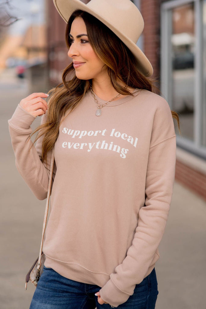 Support Local Everything Graphic Crewneck - Betsey's Boutique Shop