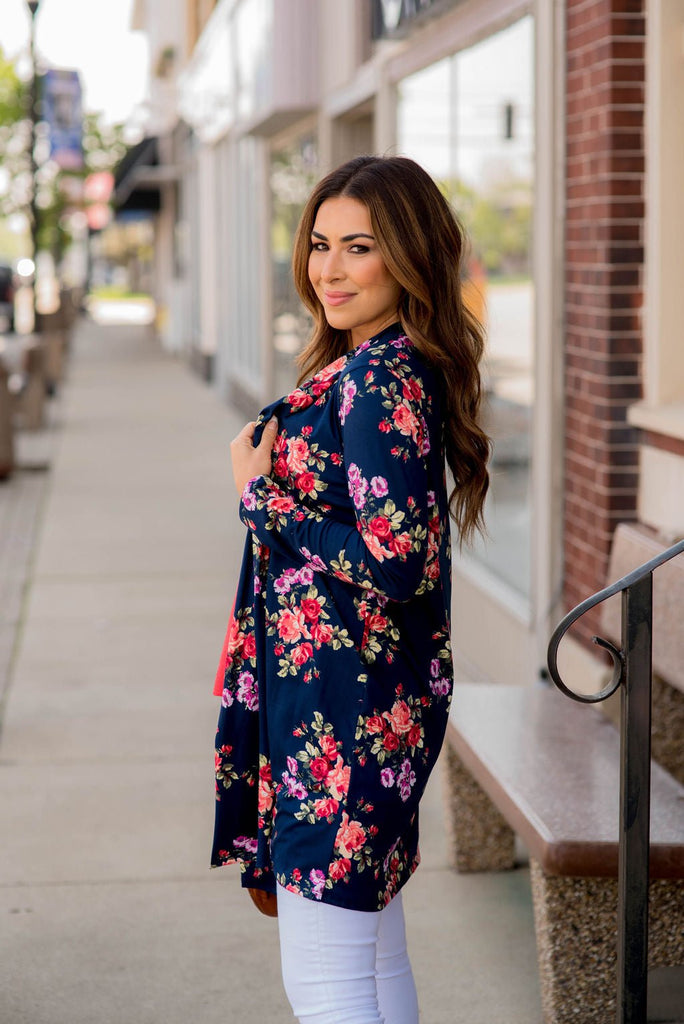 Roses Tunic Cardigan - Betsey's Boutique Shop -