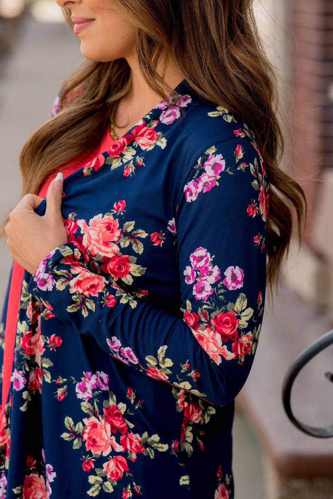 Roses Tunic Cardigan - Betsey's Boutique Shop -