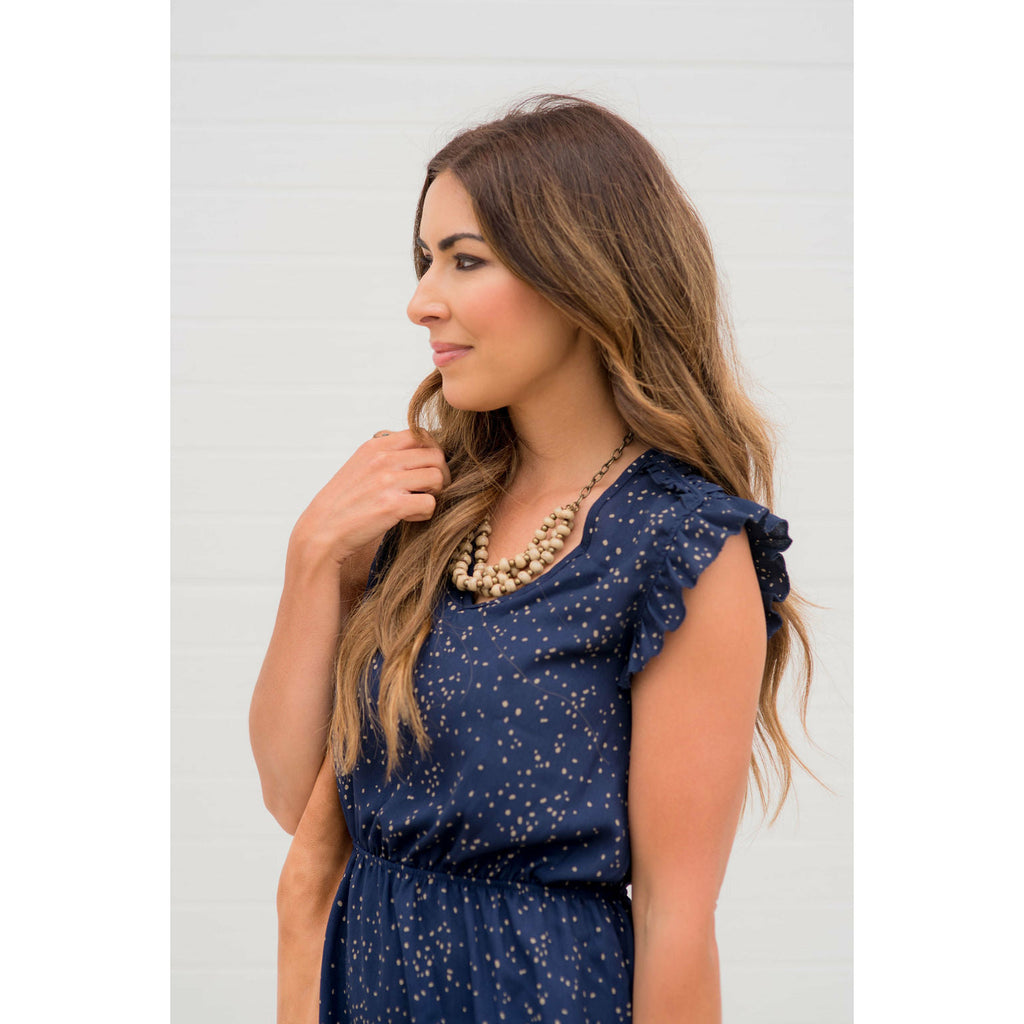 Speckled V-Neck Dress - Betsey's Boutique Shop