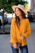 Side Button Long Sleeve Blouse