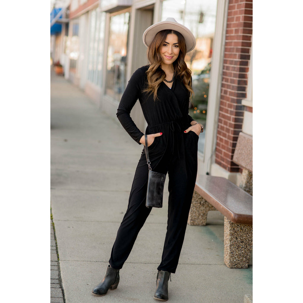 Day Out Long Sleeve Jumpsuit - Betsey's Boutique Shop