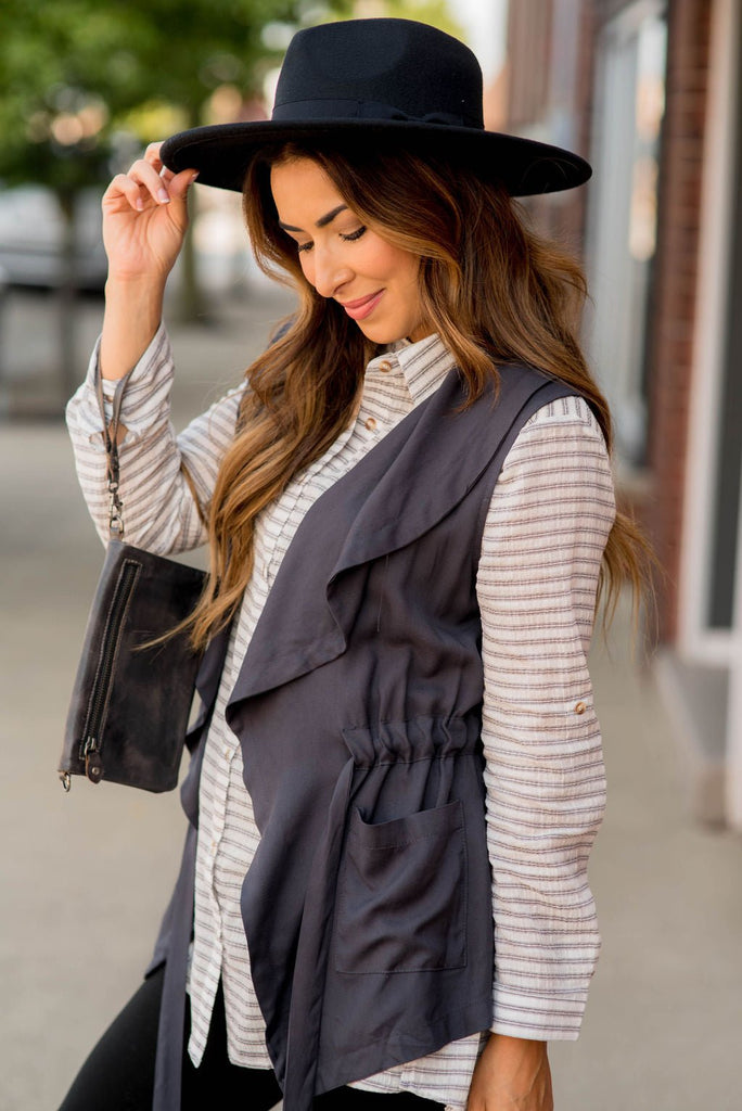 Tie Waist Vest - Betsey's Boutique Shop