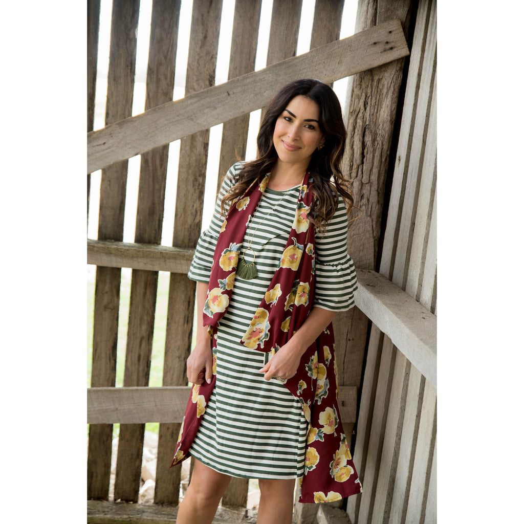 Striped Flutter Pocket Dress - Betsey's Boutique Shop