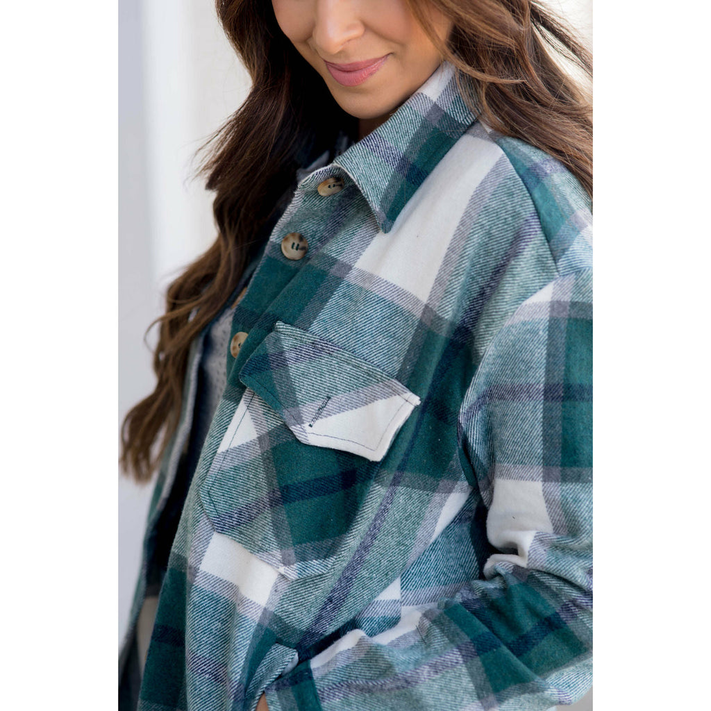 Two Pocket Large Plaid Shacket - Betsey's Boutique Shop