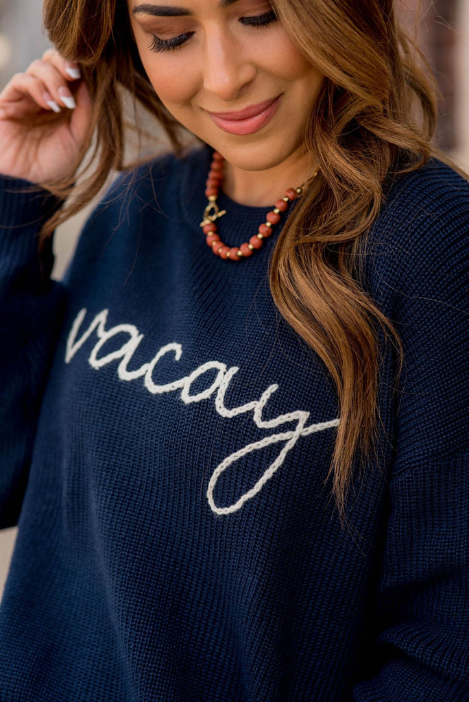 Vacay Stitched Sweater - Betsey's Boutique Shop -