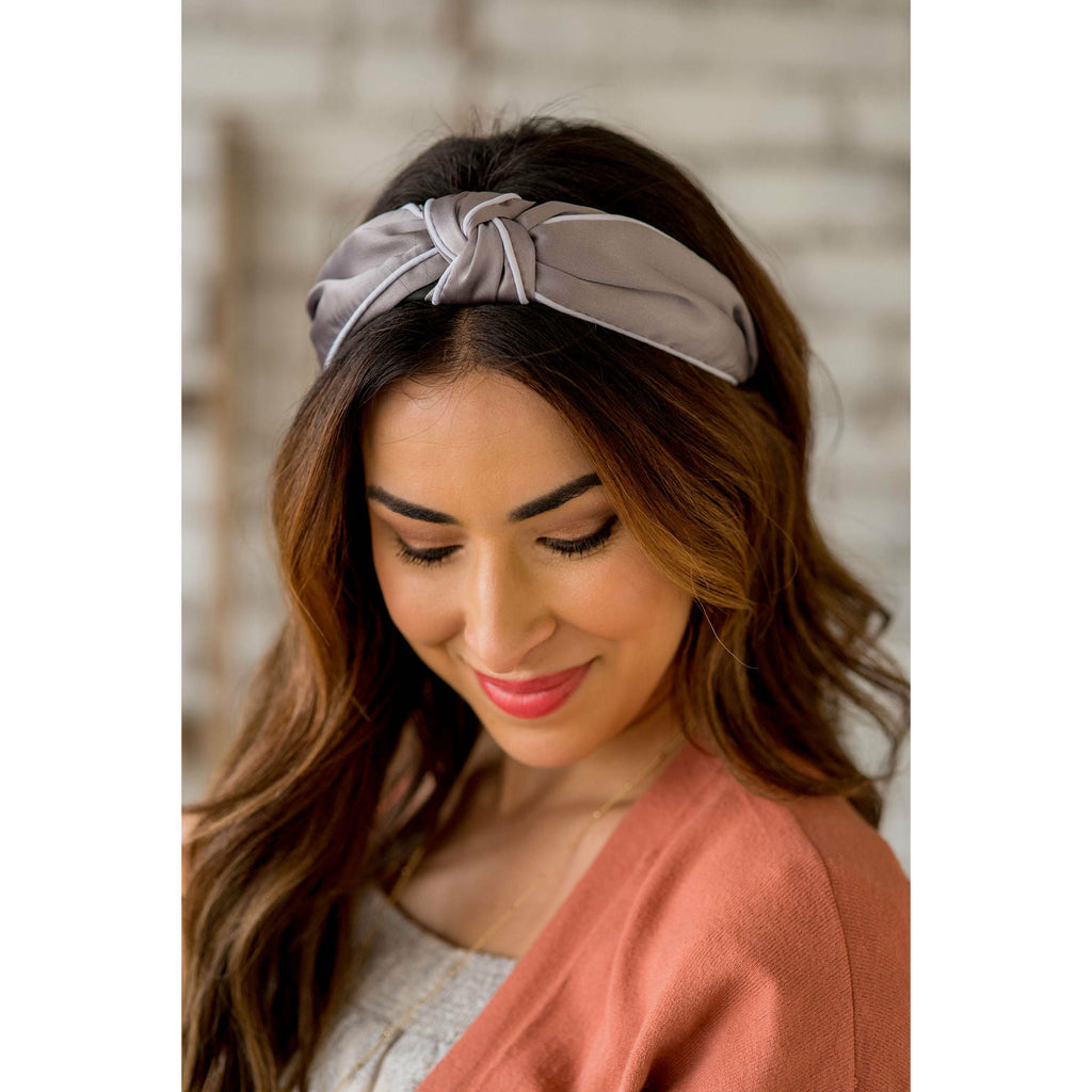 White Trim Knotted Headband - Betsey's Boutique Shop