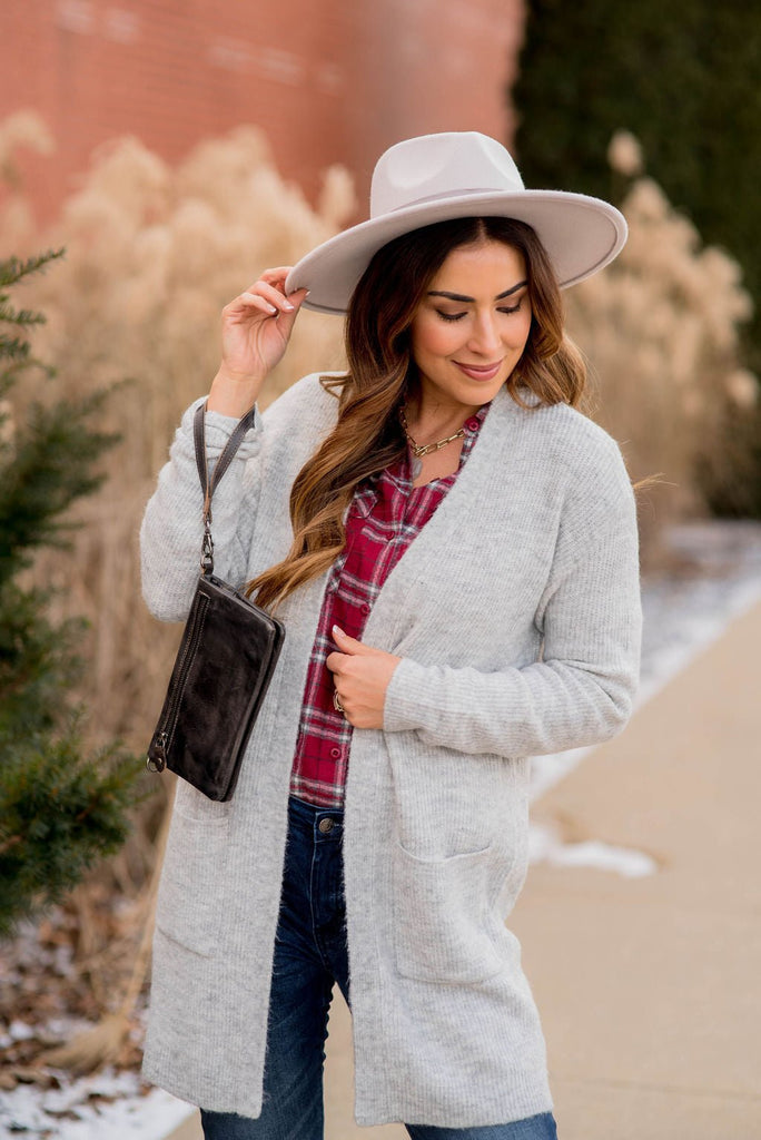 Cozy Lightly Ribbed Tunic Cardigan - Betsey's Boutique Shop -