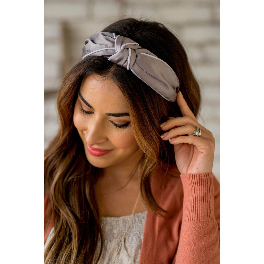 White Trim Knotted Headband - Betsey's Boutique Shop