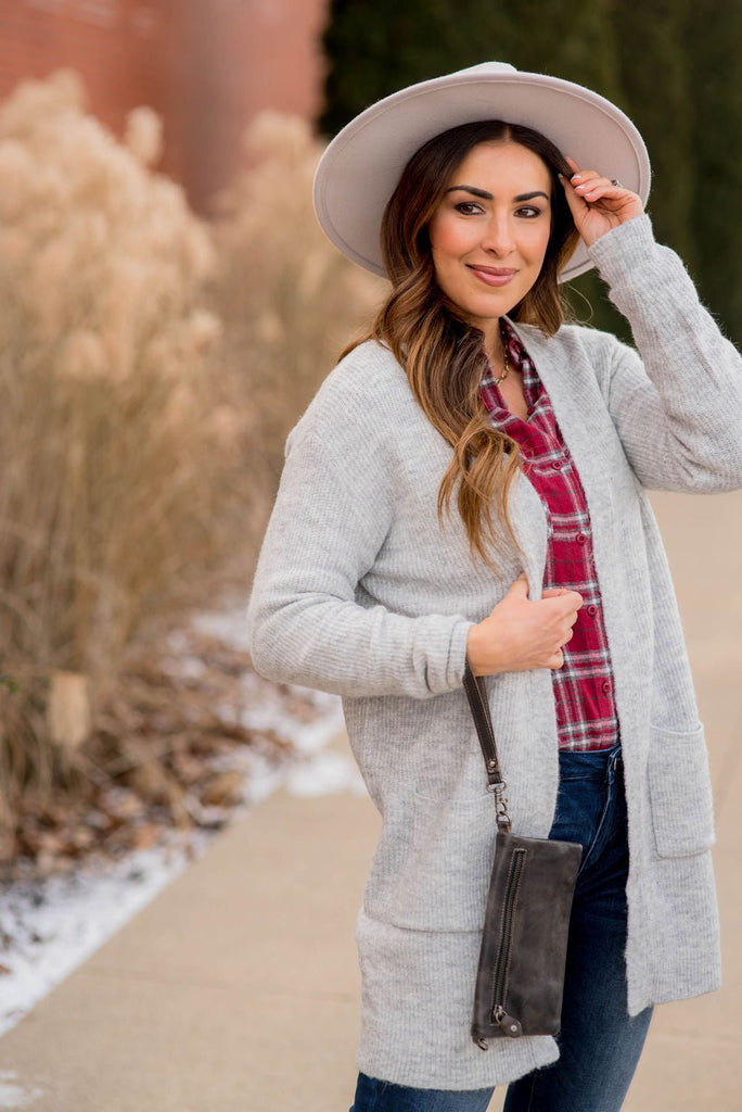 Cozy Lightly Ribbed Tunic Cardigan - Betsey's Boutique Shop -