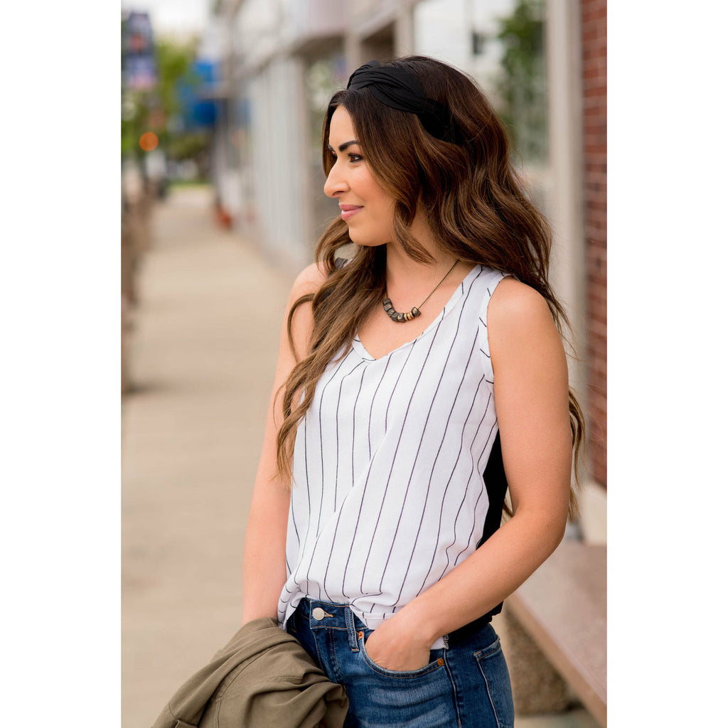 Thin Striped Front Tank - Betsey's Boutique Shop