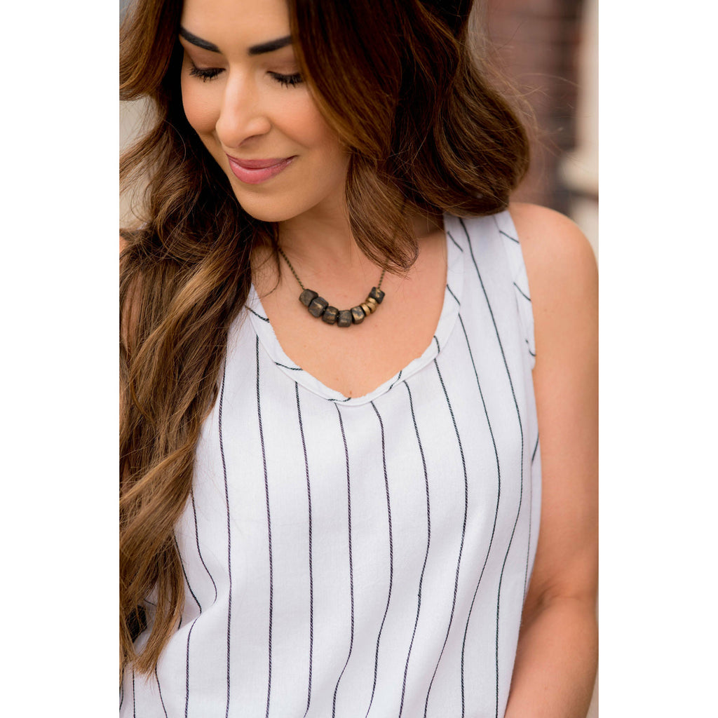 Thin Striped Front Tank - Betsey's Boutique Shop