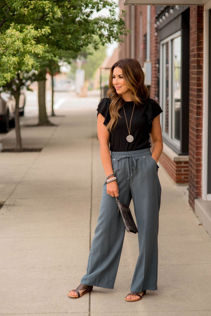 Classy Relaxed Large Pocket Pants - Betsey's Boutique Shop -