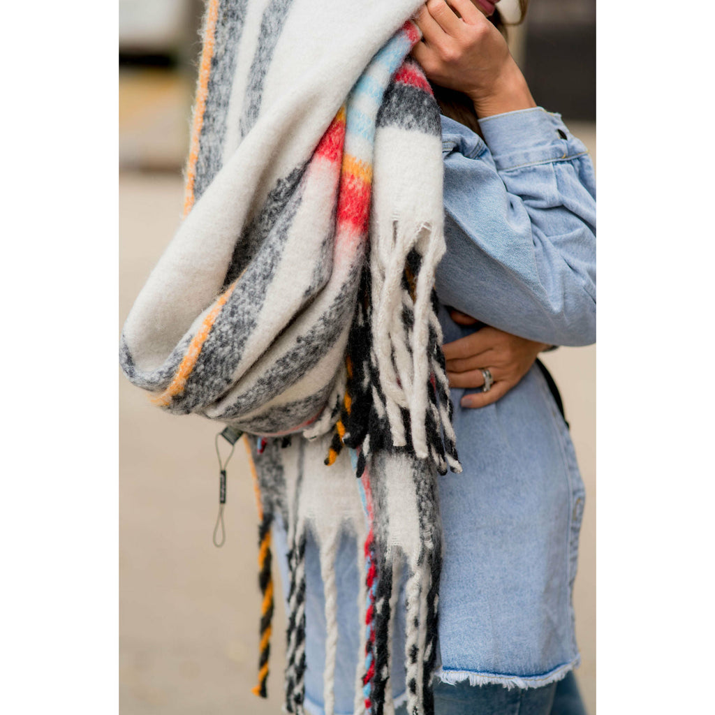 Brilliant Mixed Lines Scarf - Betsey's Boutique Shop