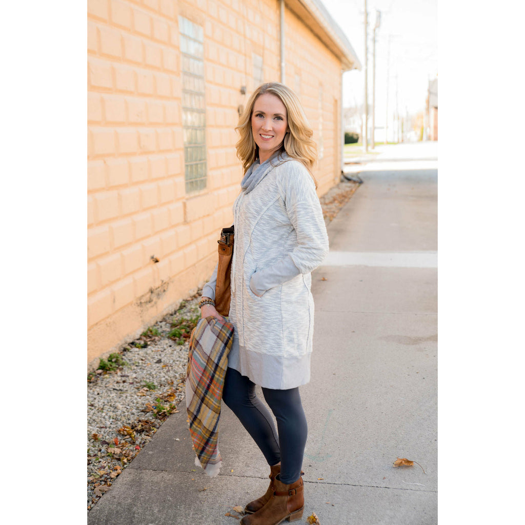 Raw Edge Tunic Sweatshirt - Betsey's Boutique Shop