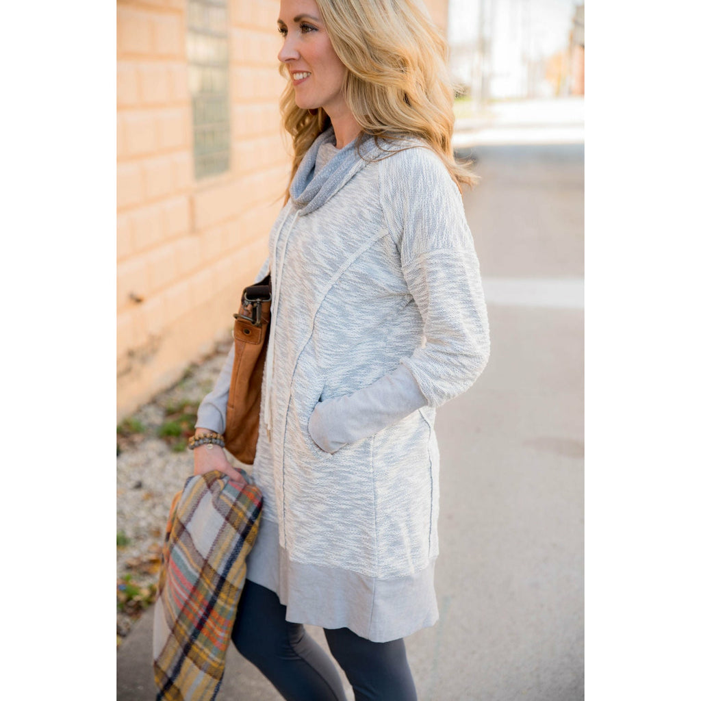 Raw Edge Tunic Sweatshirt - Betsey's Boutique Shop