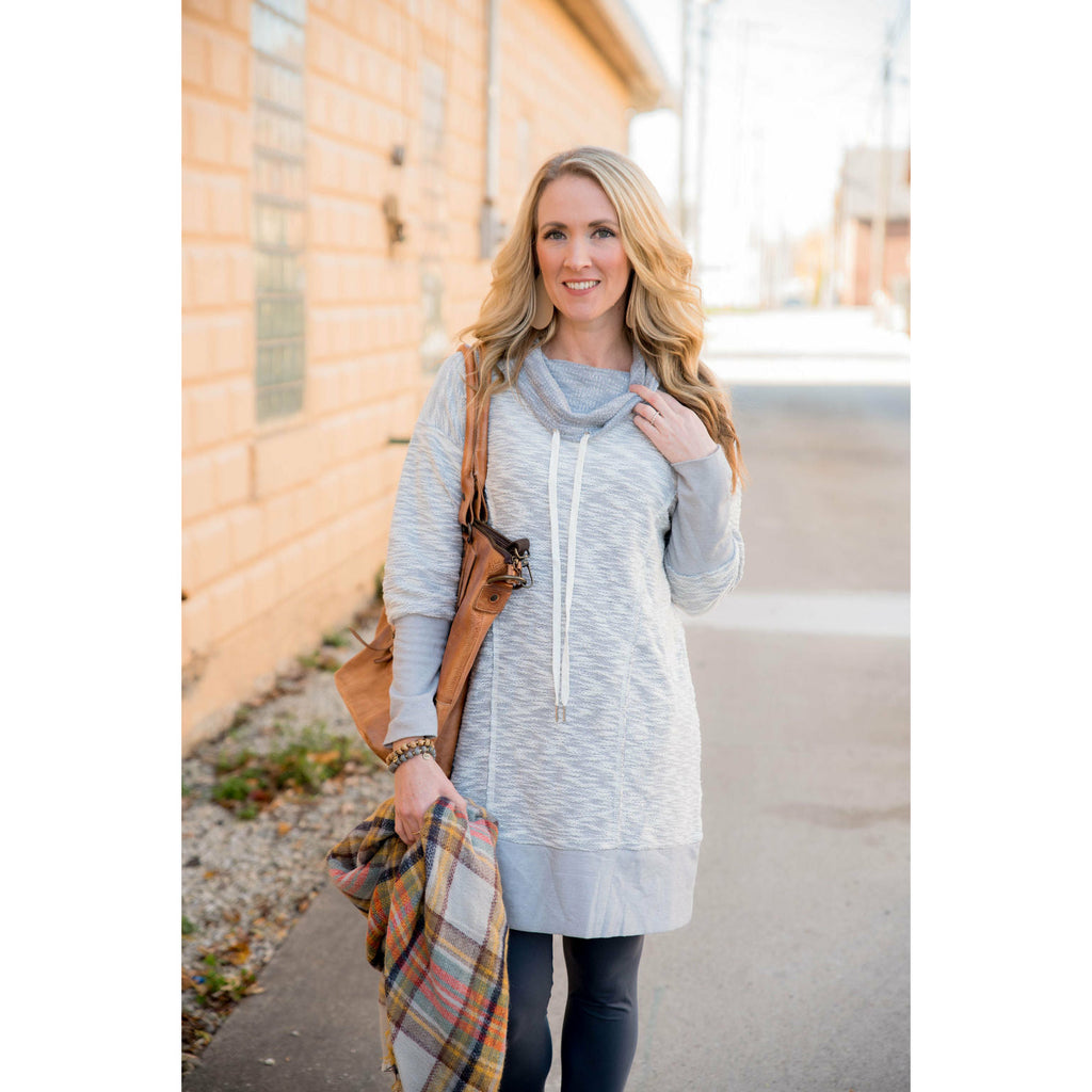 Raw Edge Tunic Sweatshirt - Betsey's Boutique Shop