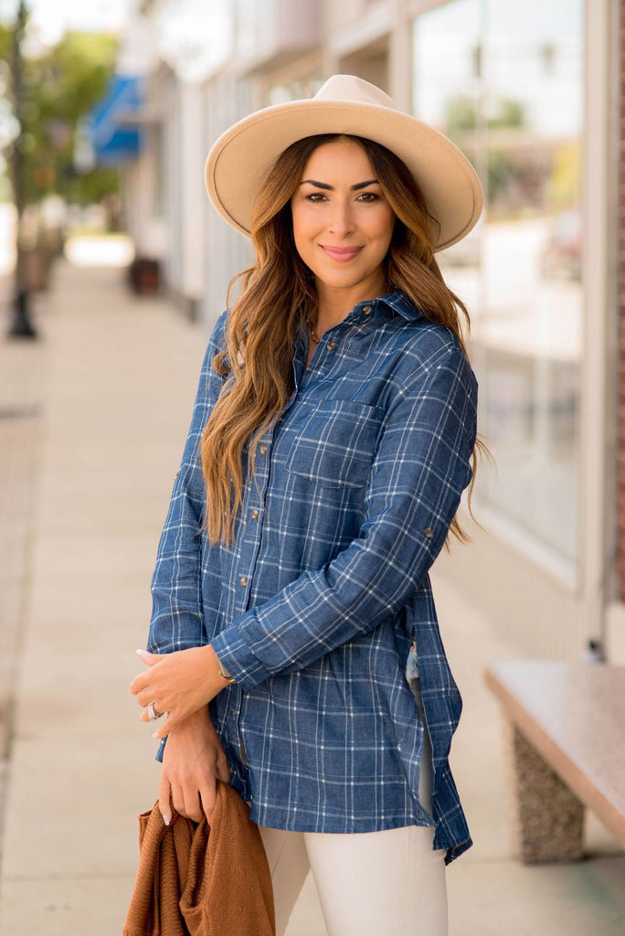 Plaid Denim Tunic - Betsey's Boutique Shop