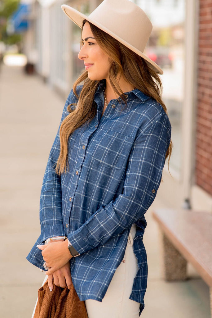 Plaid Denim Tunic - Betsey's Boutique Shop