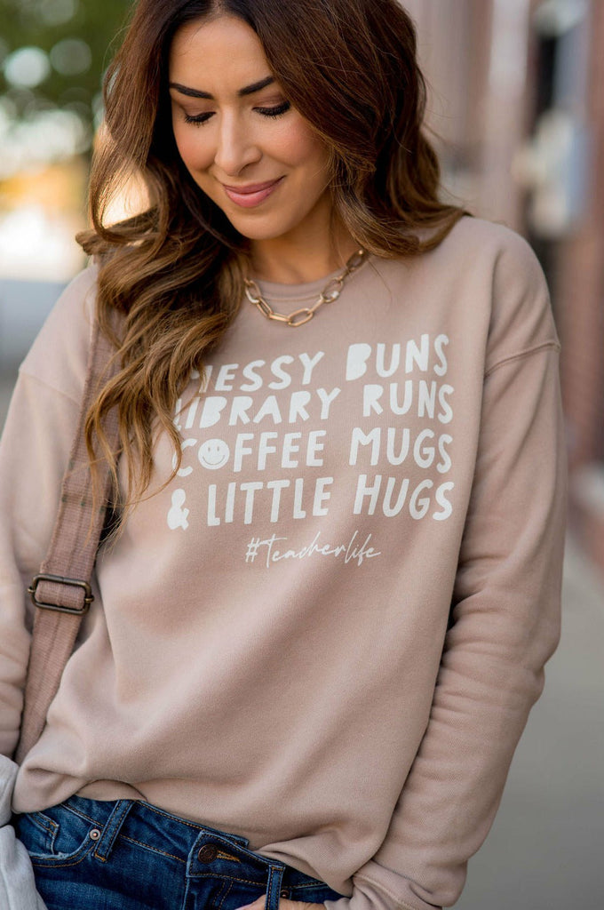 #TeacherLife Crewneck - Betsey's Boutique Shop - Shirts & Tops