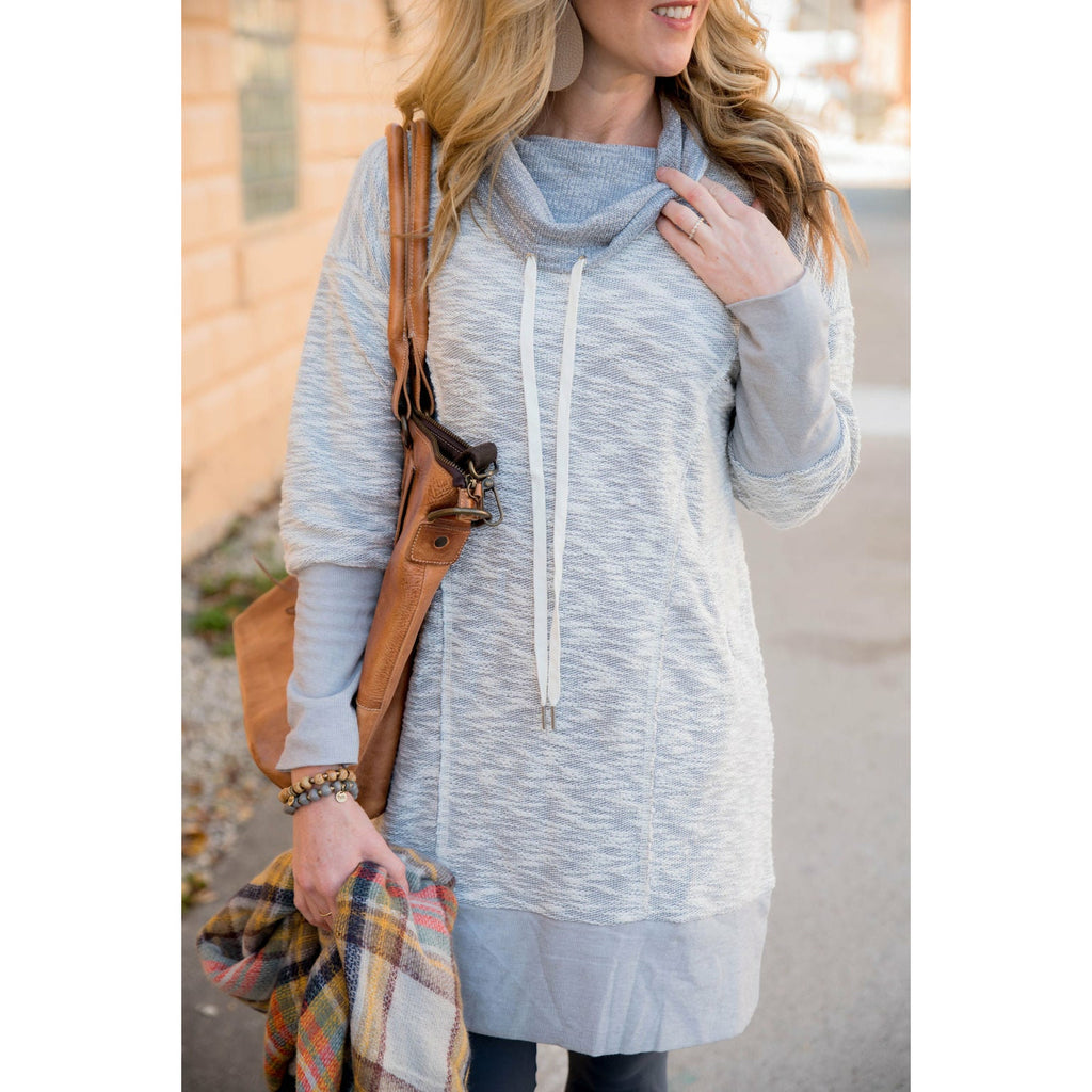 Raw Edge Tunic Sweatshirt - Betsey's Boutique Shop