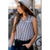 Button Up Vertical Striped Ruffle Tank - Betsey's Boutique Shop