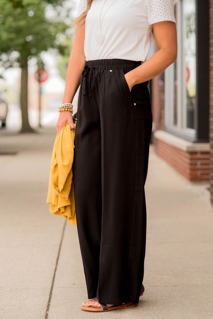 Classy Relaxed Large Pocket Pants - Betsey's Boutique Shop -