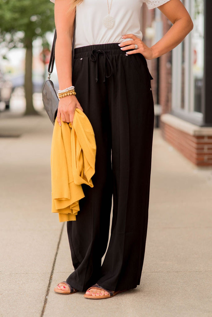 Classy Relaxed Large Pocket Pants - Betsey's Boutique Shop -