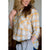Plaid Button Up Pocket Blouse - Mustard - Betsey's Boutique Shop - Shirts & Tops
