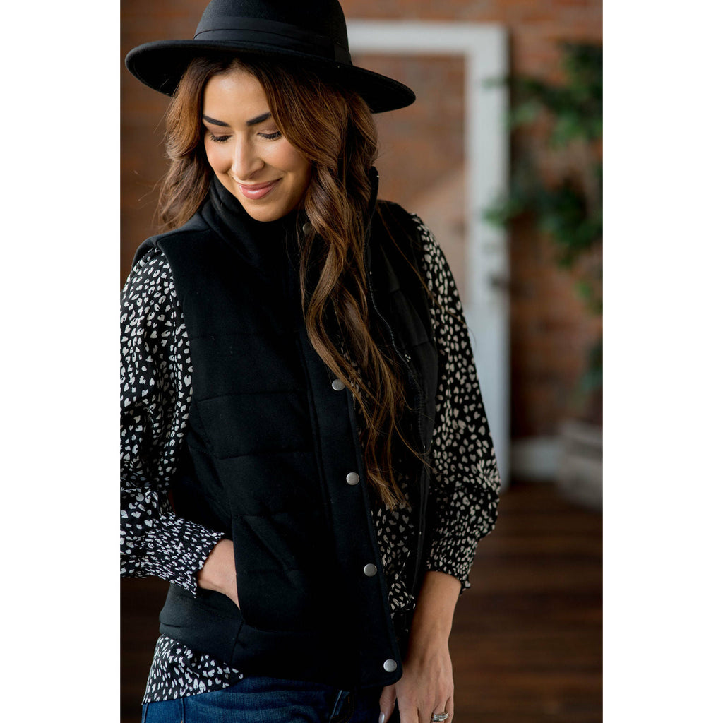 Button Down Puffer Vest - Betsey's Boutique Shop