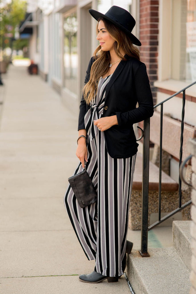 Vertical Striped Tank Jumpsuit - Betsey's Boutique Shop