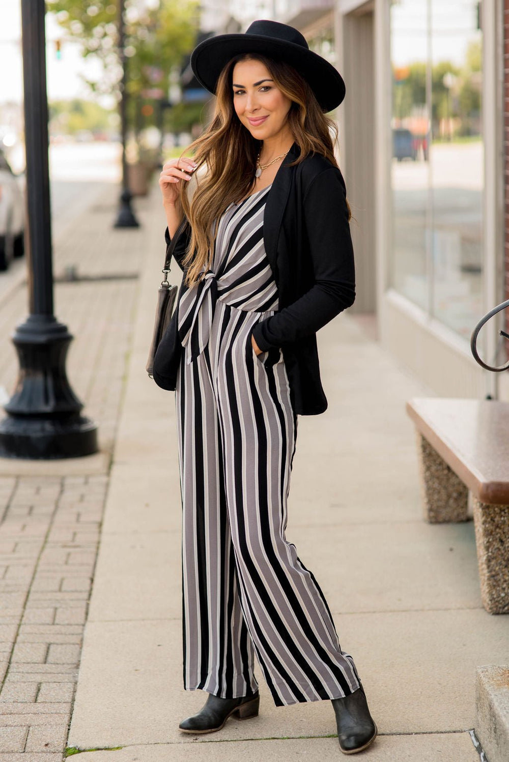 Plus Size Striped Jumpsuit - Alexa Webb