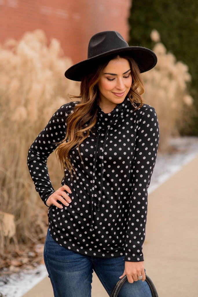 Polka Dot Cowl Neck - Betsey's Boutique Shop -