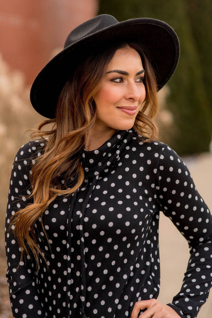 Polka Dot Cowl Neck - Betsey's Boutique Shop -