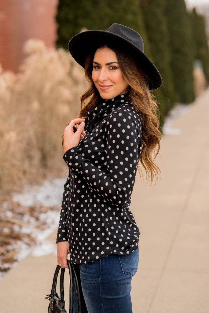 Polka Dot Cowl Neck - Betsey's Boutique Shop -