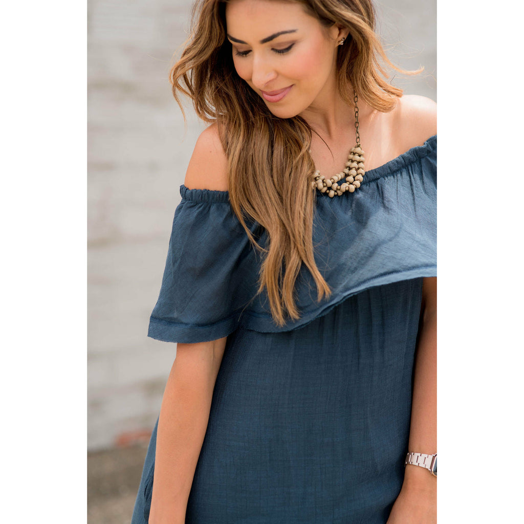 Off the Shoulder Tunic Dress - Betsey's Boutique Shop