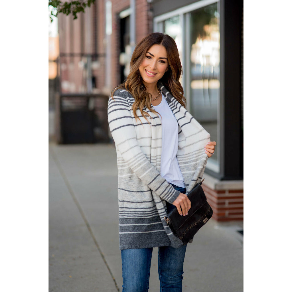 Striped Ombre Cardigan - Betsey's Boutique Shop