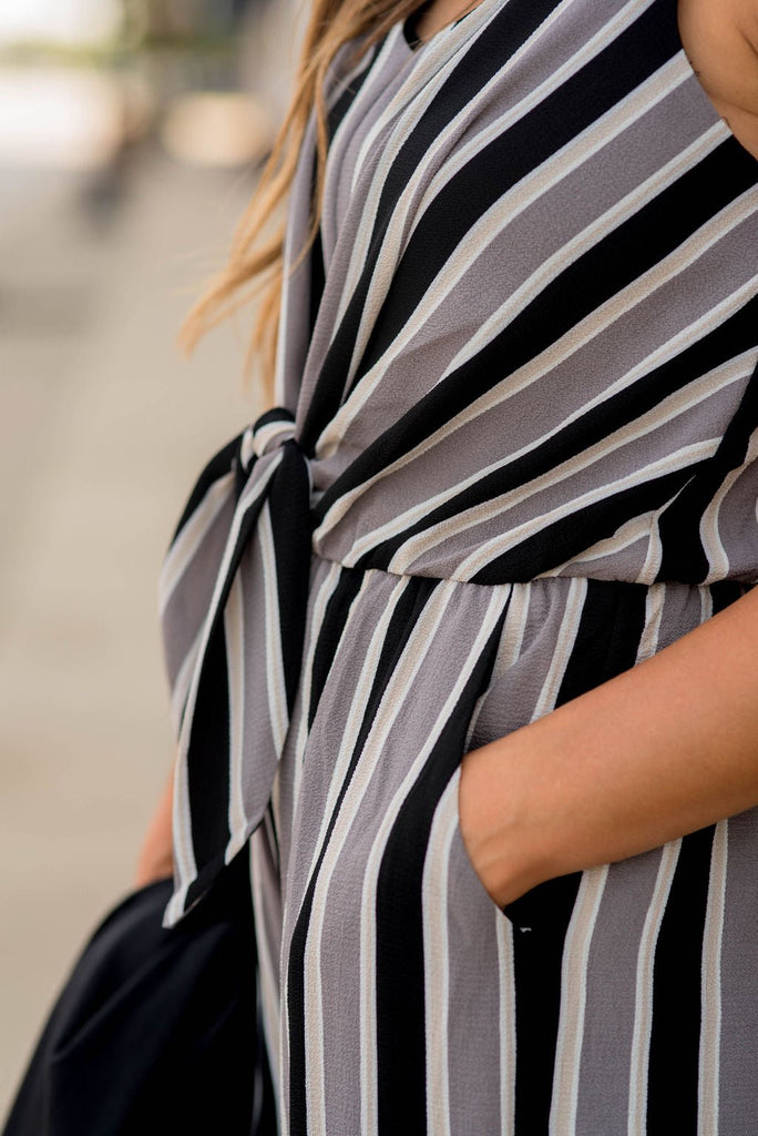 Vertical Striped Tank Jumpsuit - Betsey's Boutique Shop