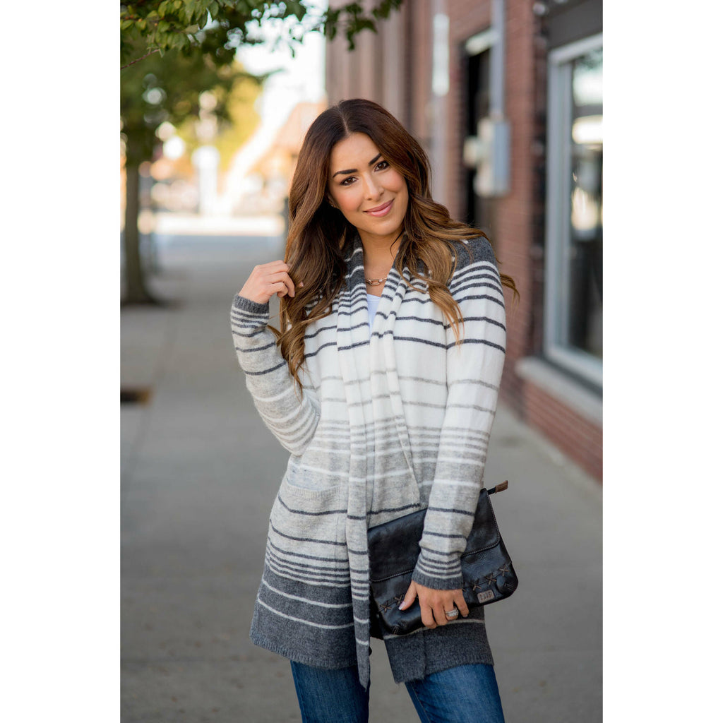 Striped Ombre Cardigan - Betsey's Boutique Shop