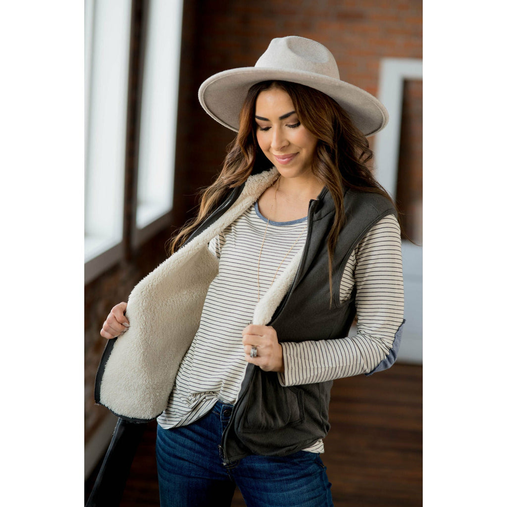 Sherpa Lined Vest - Betsey's Boutique Shop