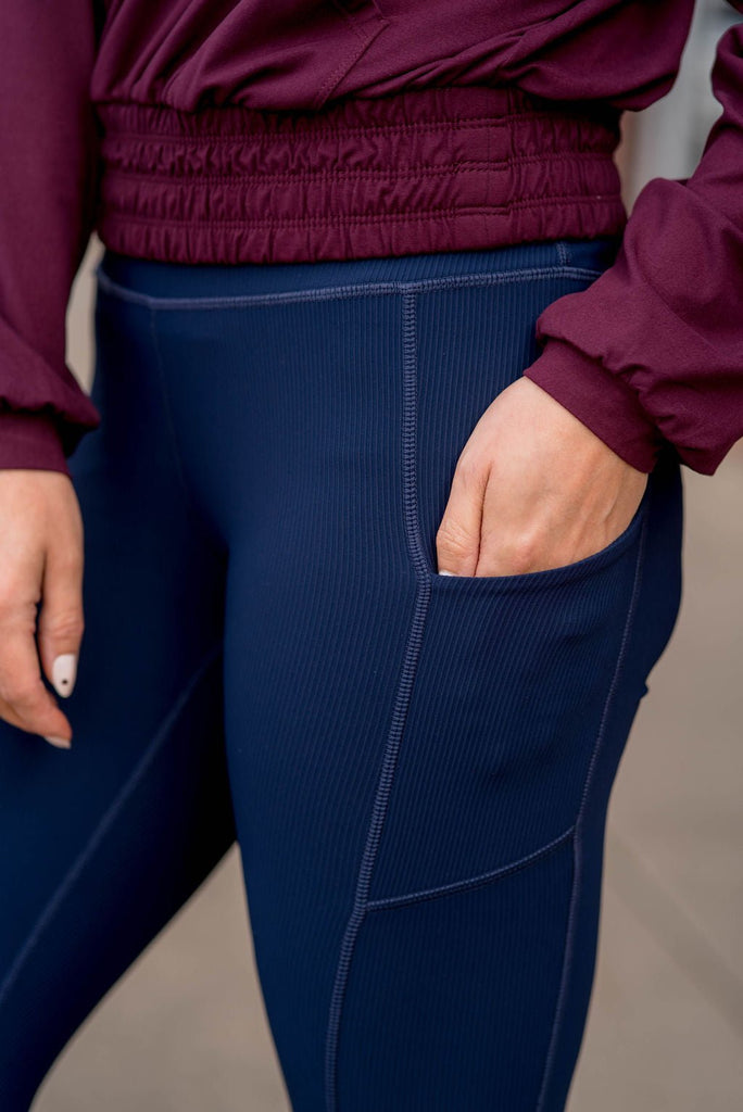 Ribbed Side Pocket Leggings - Betsey's Boutique Shop -