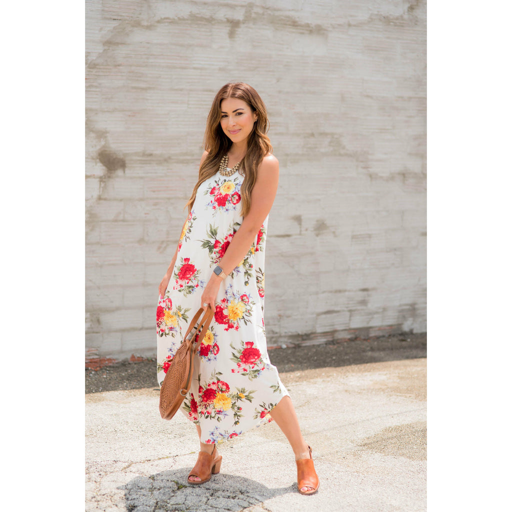 Thin Strapped Floral Maxi - Betsey's Boutique Shop