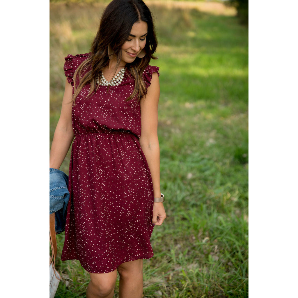 Speckled V-Neck Dress - Betsey's Boutique Shop