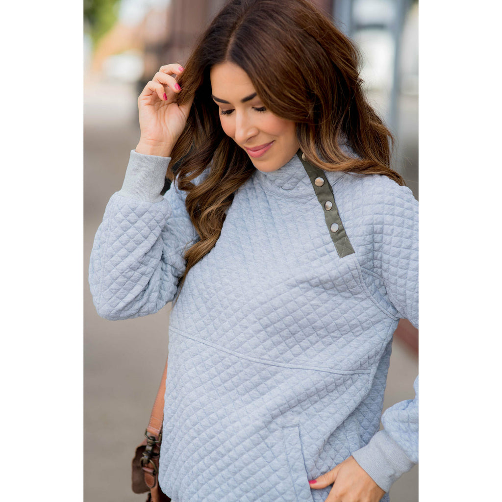 Cute & Casual Quilted Pullover - Betsey's Boutique Shop