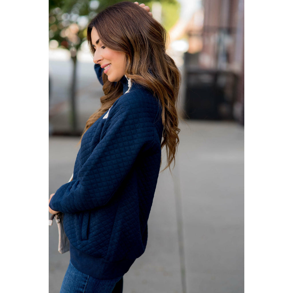 Cute & Casual Quilted Pullover - Betsey's Boutique Shop