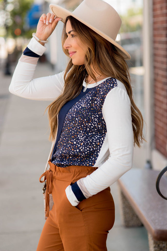 Vertical Speckled Block Tee - Betsey's Boutique Shop