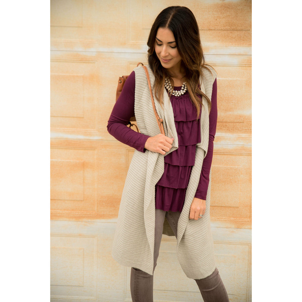 Sweater Kimono Vest - Betsey's Boutique Shop