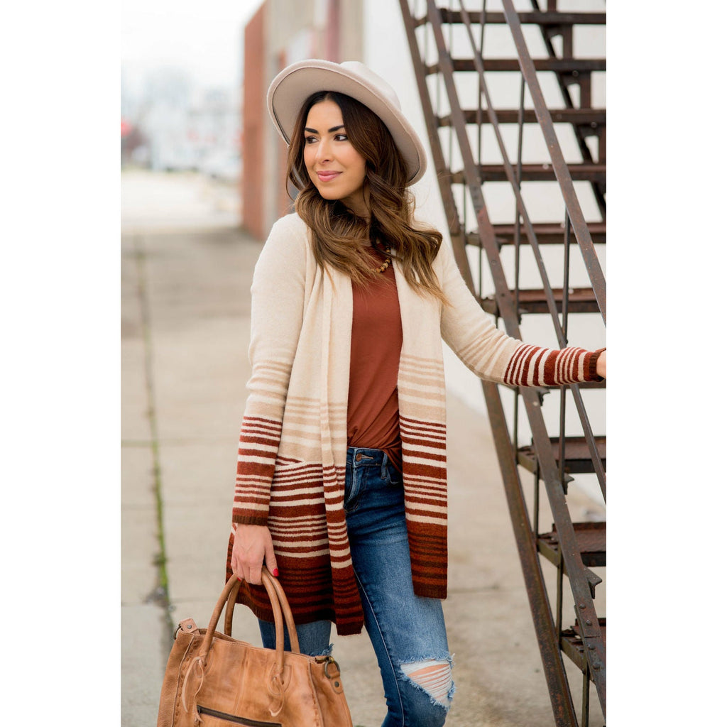 Striped Ombre Cardigan - Betsey's Boutique Shop