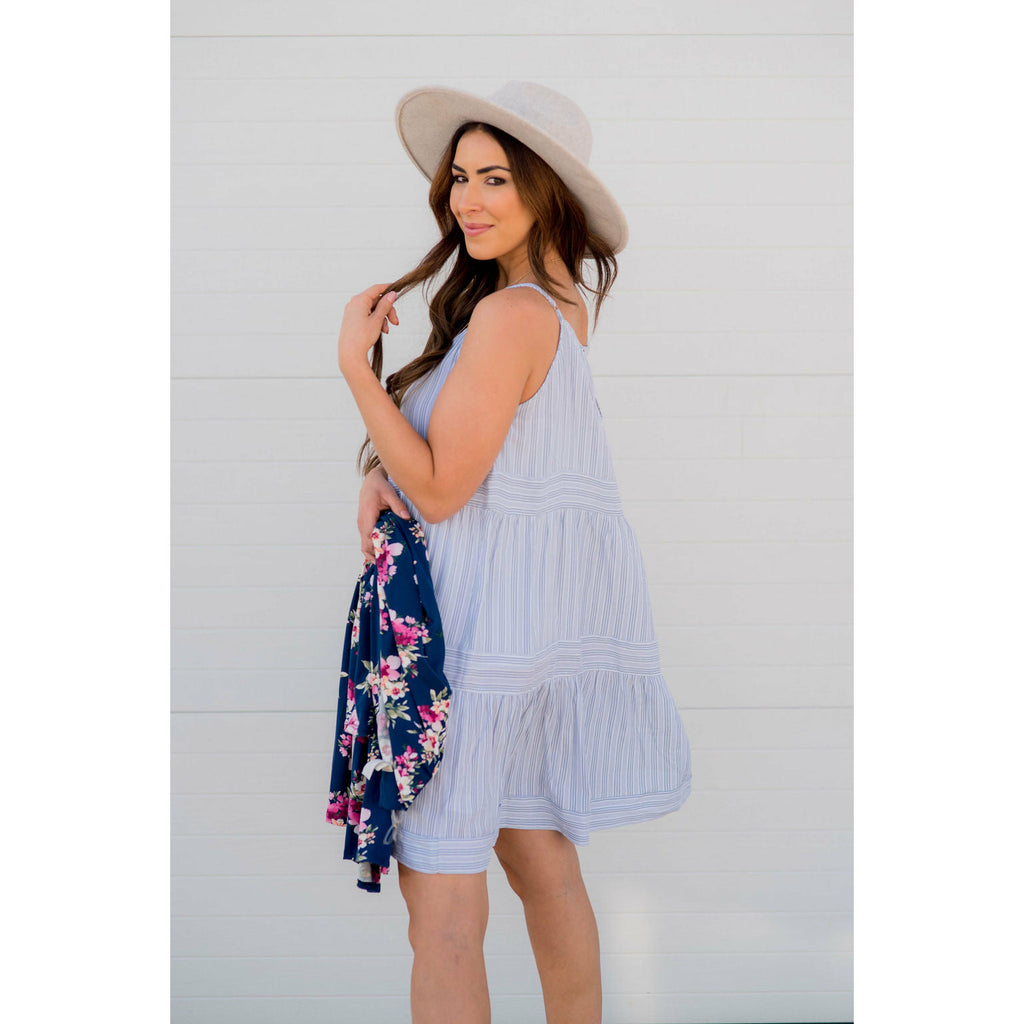 Tiered Stripe Tank Dress - Betsey's Boutique Shop